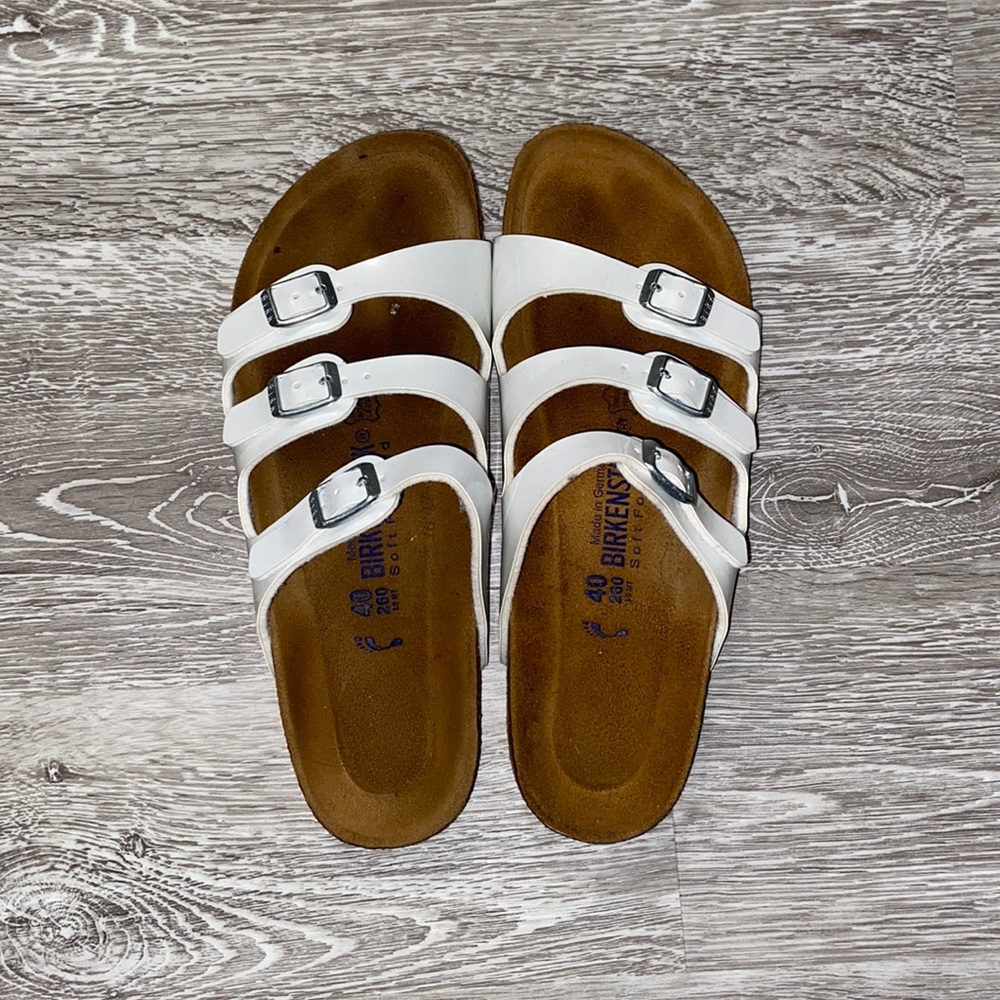 Birkenstock White Florida Birko-Flor 3 Strap